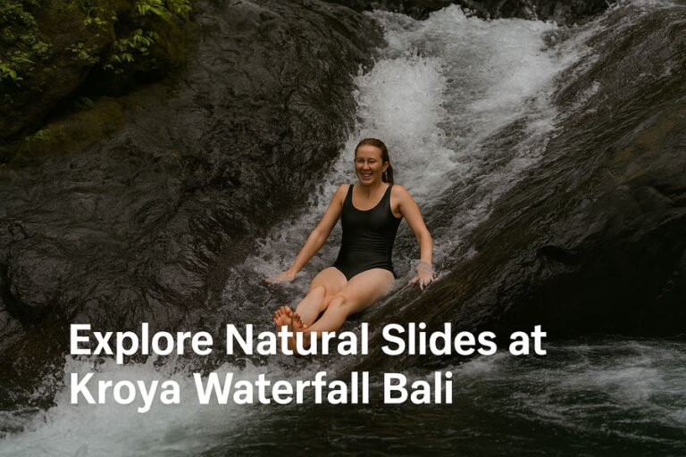 Fun Adventure at Kroya Waterfall Bali Natural Slides