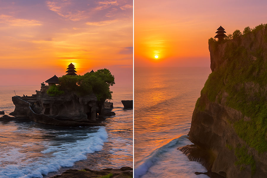 tanah lot sunset tour - sunset spots- bali touristic