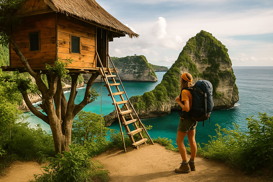 tree house nusa penida - penida travel guide - Banah Cliff Point - Nusa Penida Spot - bali touristic