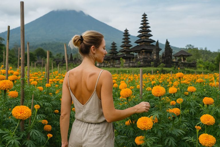 Bali Trending Spots – Flower Tour at Marigold Field Besakih