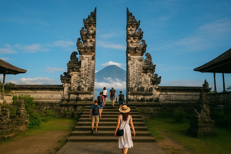 Pose at Lempuyang Temple Bali Gates of Heaven Travel Tour