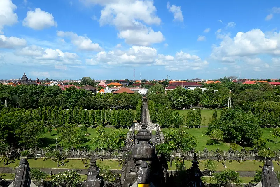 panoramic view from Bajra Sandhi Monument top floor Denpasar | balitouristic.com
