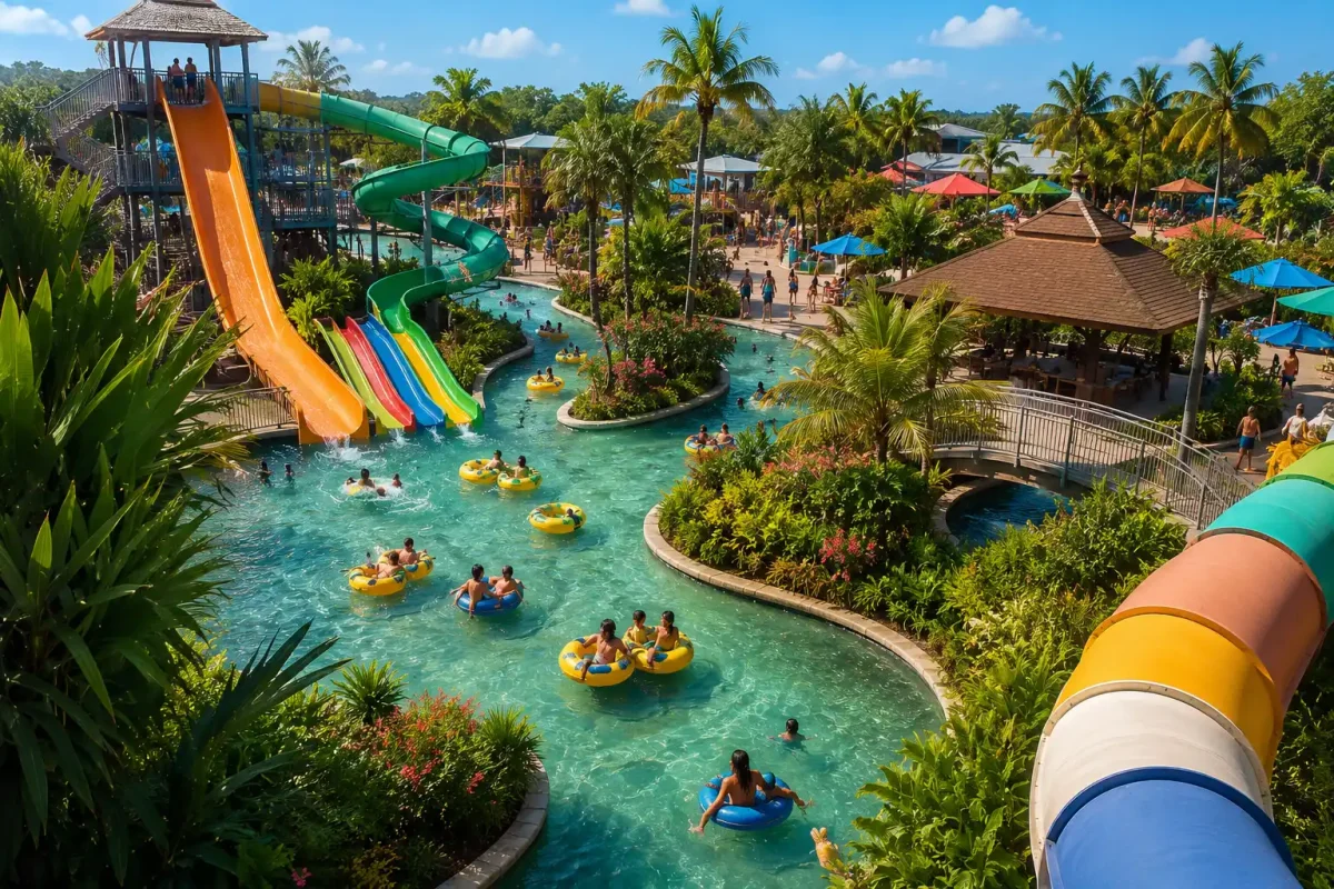 Children playing at Circus Waterpark interactive play area