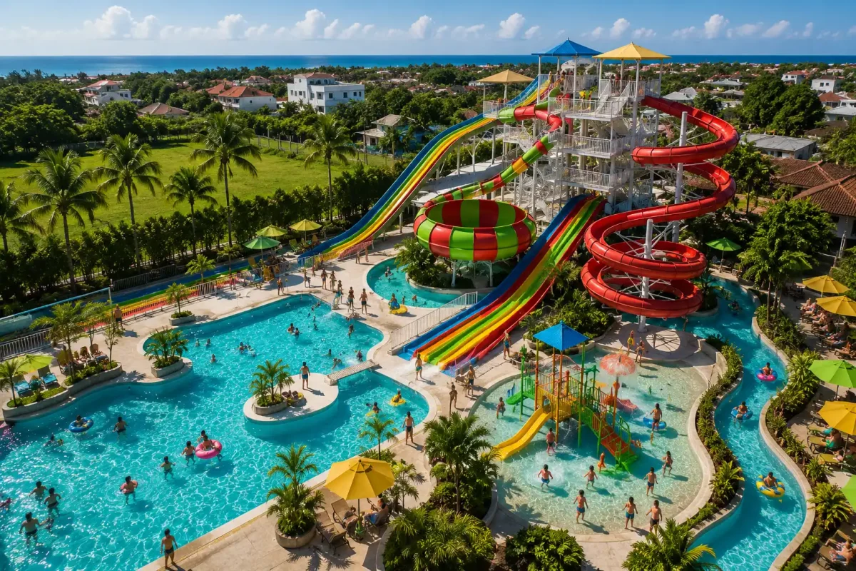 Splash Water Park Canggu slides and pools