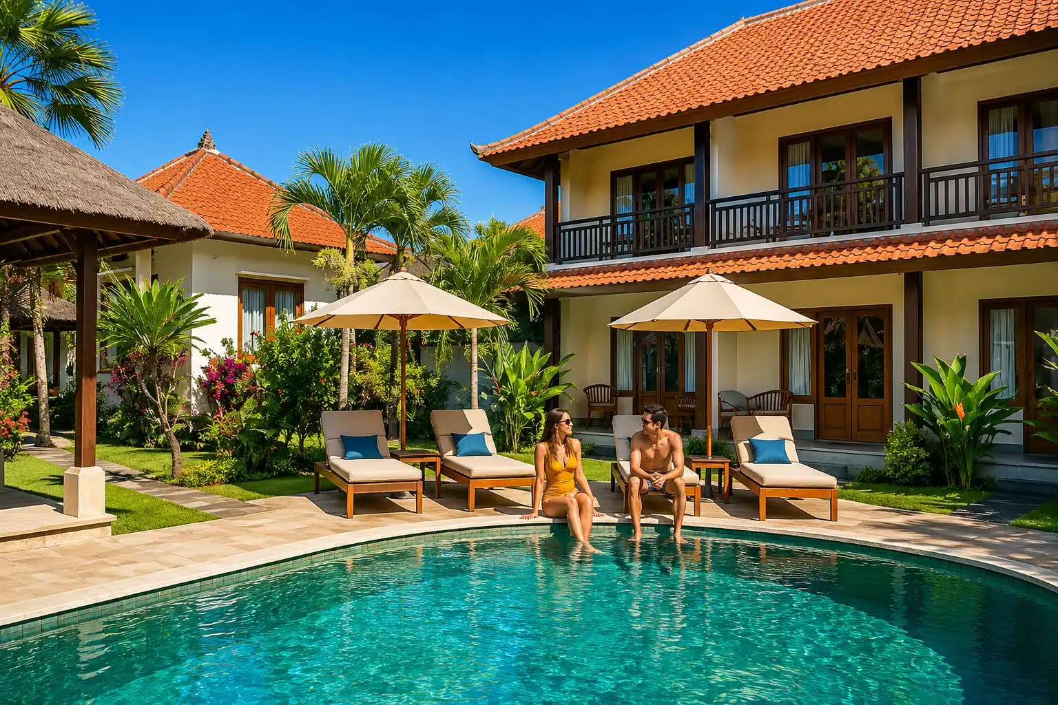 Budget-friendly hotel in Bali offering comfortable accommodation for tourists seeking affordable island stays.