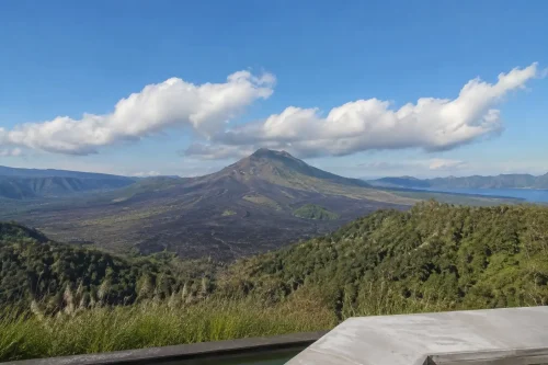 Batur volcano view from Montana Del Cafe Kintamani terrace.
