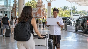 Private driver meeting an arriving traveller at Bali Airport