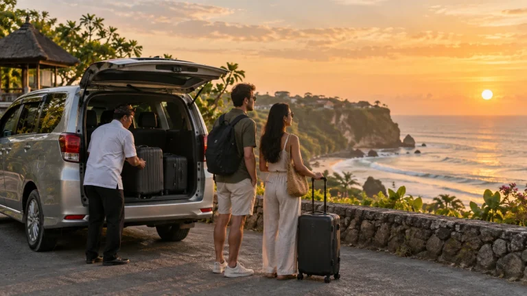 Travellers preparing for their Bali Airport transfer on the last day.