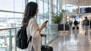 Traveller making a Singapore connection for a flight to Bali.